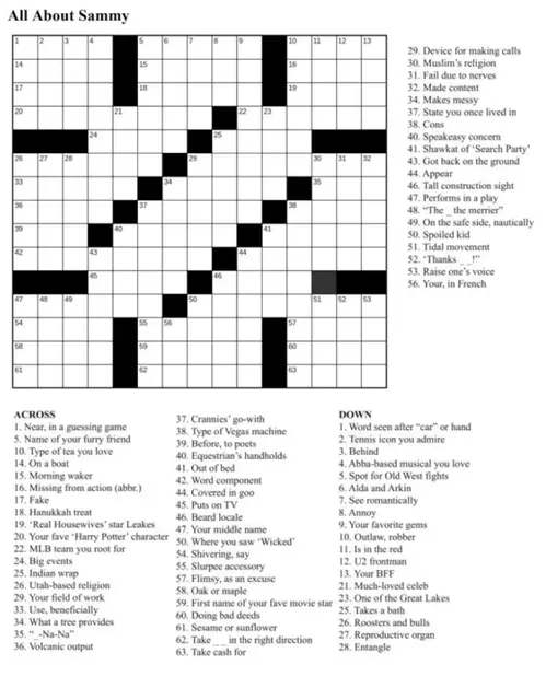 Personalised crossword of your shared history