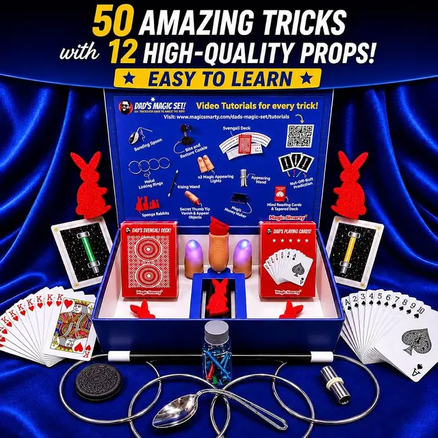 Dad's Magic Set (Magic Smarty) -- 50+ tricks / 12 premium props with video tutorials