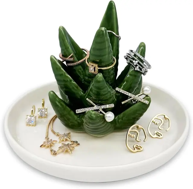 Succulent ceramic ring dish