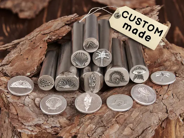 Hand-stamped metal tackle tags