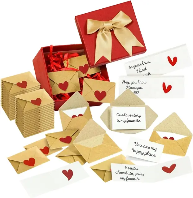 Mini love-letters box (blank cards and envelopes to hide around the house)