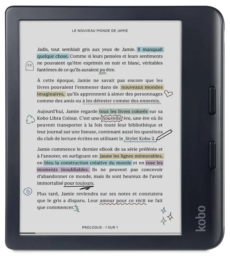 Kobo Libra Colour eReader with page-turn buttons