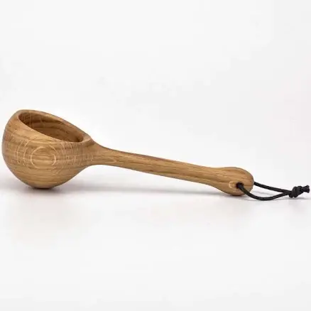 Hand-Carved Oak Coffee Measure