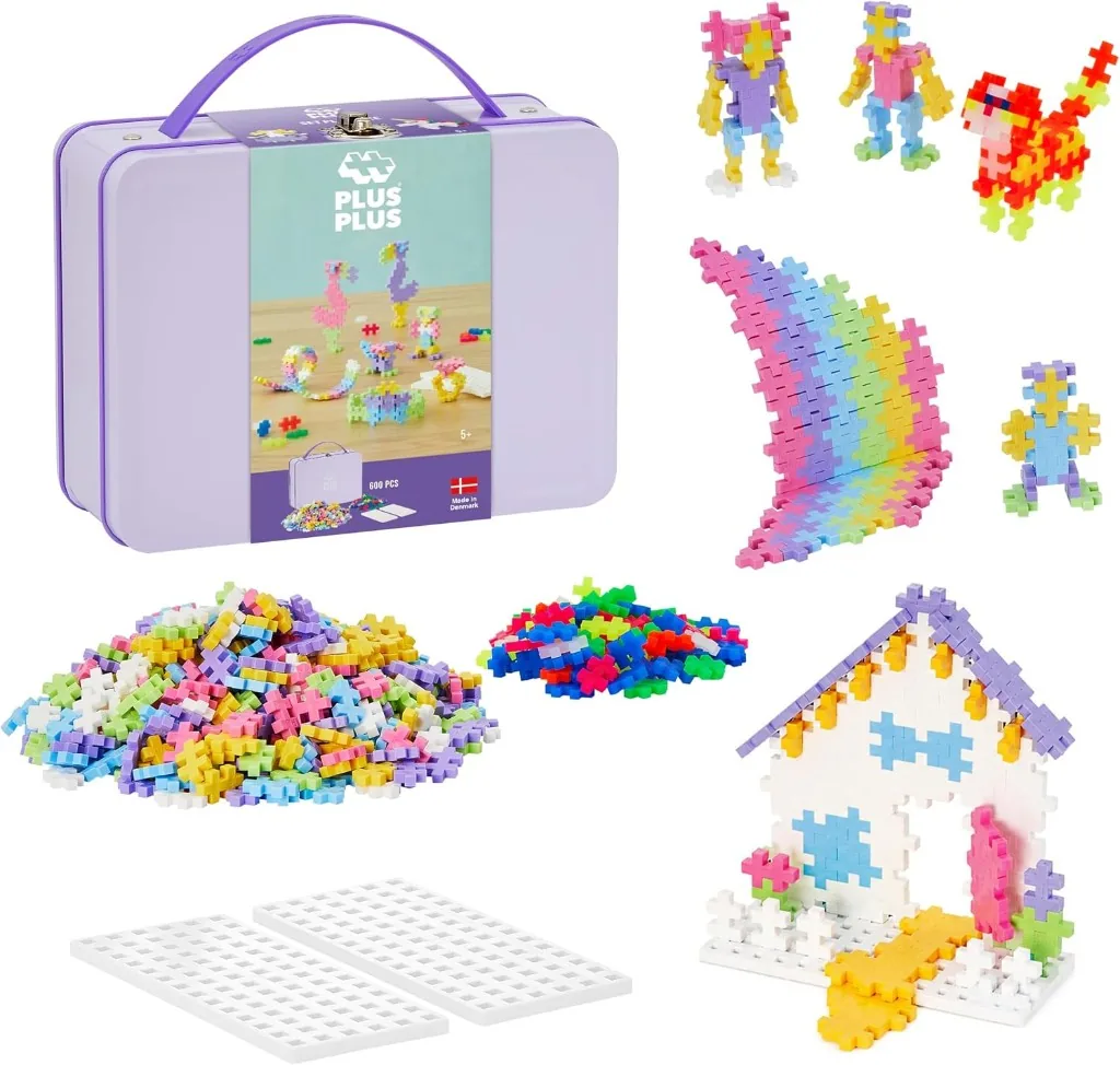 Open-ended Plus-Plus pastel build suitcase