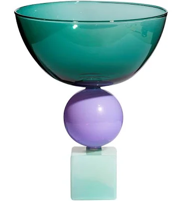 Geometric Glass Centerpiece Bowl