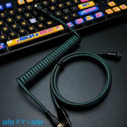Coiled Aviator Keyboard Cable