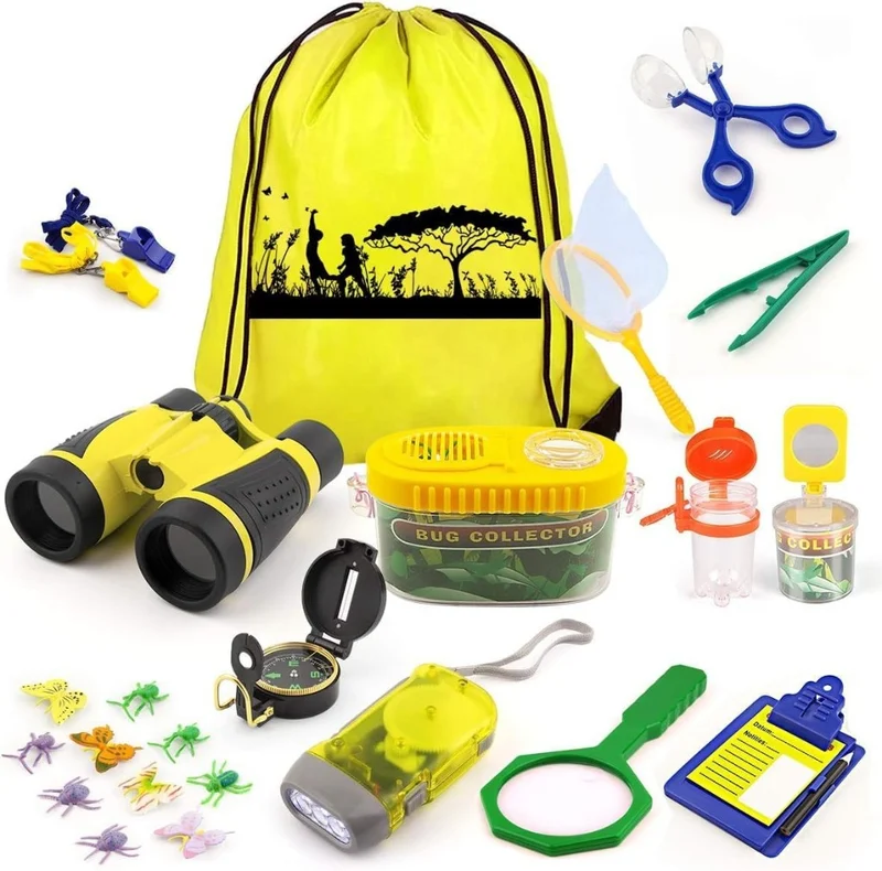 Junior explorer kit with binoculars magnifying glass and bug collectors