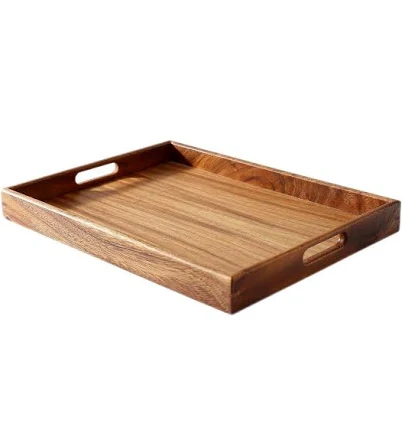 Walnut sofa arm tray