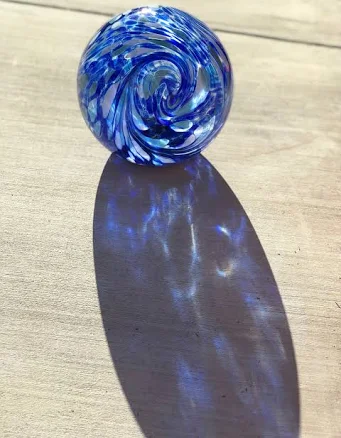 Hand-blown glowing garden orbs