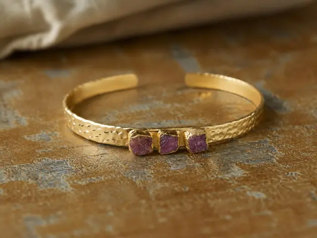 Raw ruby cuff bracelet