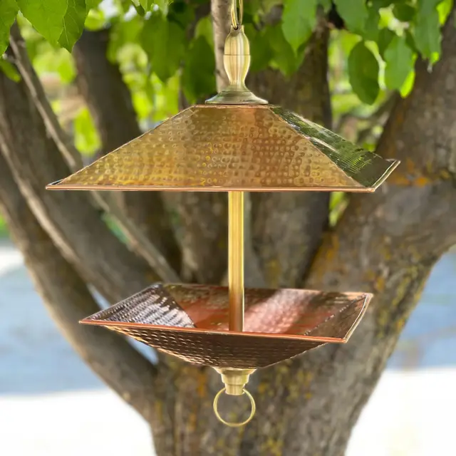 Copper and brass native bird feeder
