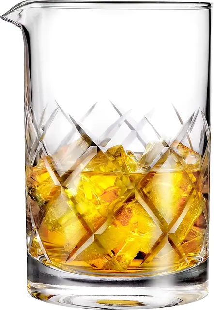 Crystal cocktail mixing glass for Friday host nights