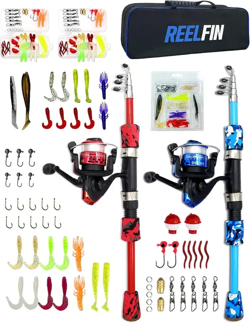 Tangle-free kids fishing combo set