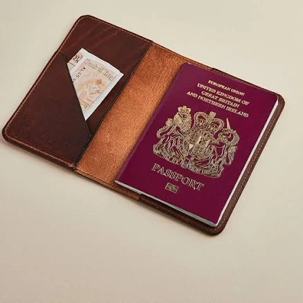 Embossed Leather Passport Holder