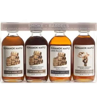 Organic barrel-aged maple syrup tasting collection
