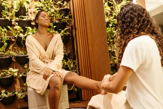 Woman enjoying a relaxing spa massage