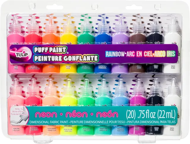 Puffy paint fabric set for T-shirt or tote bag decorating