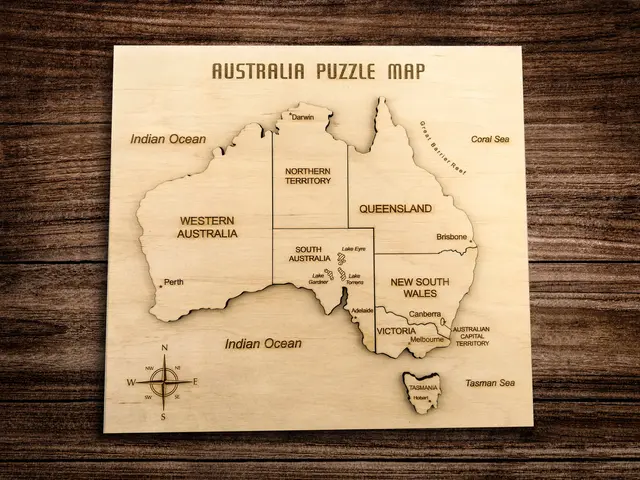 Wooden artisan puzzle map of a favourite Australian region