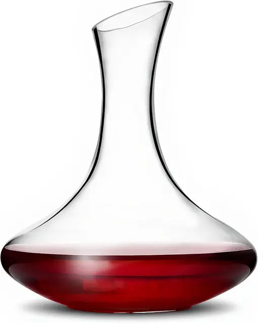 Hand-blown AU glass wine decanter for the evening pour