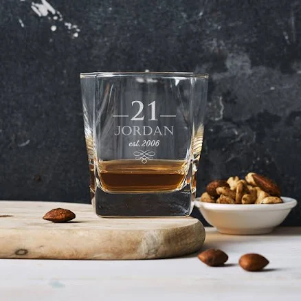 The 'First Pour' Personalised Heavy Glass Tumbler