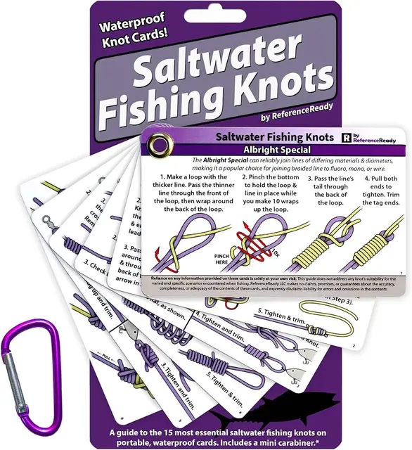 Waterproof fishing knot cards