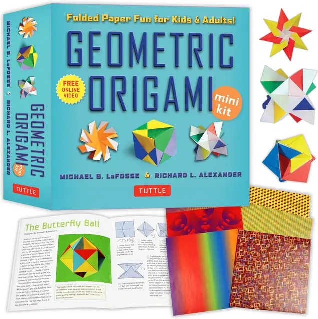 Mini origami and paper folding travel kit