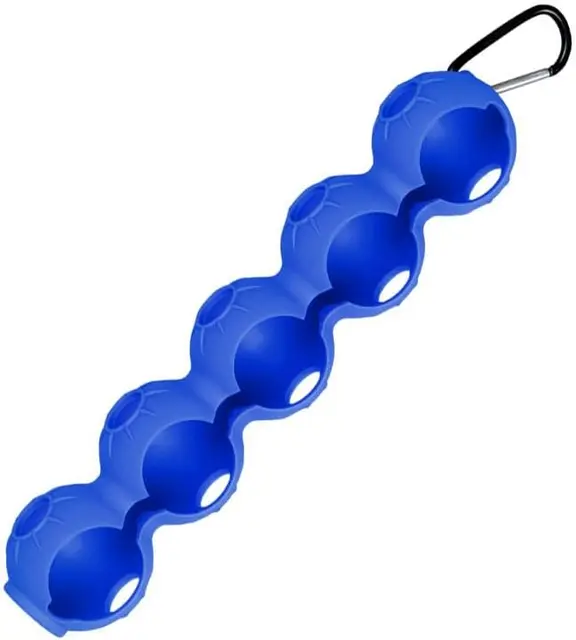 Clip-on golf ball pouch that holds five spares