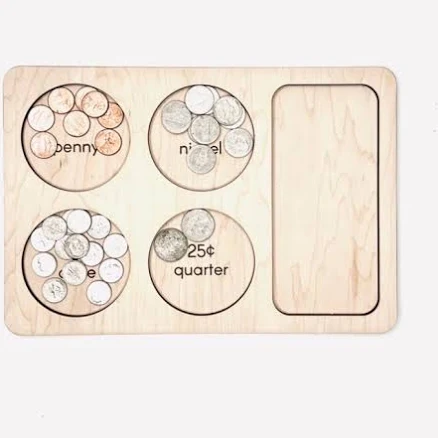 Montessori Maple Coin Box