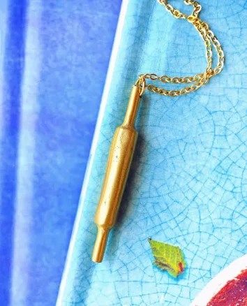 Custom Gold Charm: Miniature Rolling Pin — Mother's Day gift for a grandmother, shoppable idea
