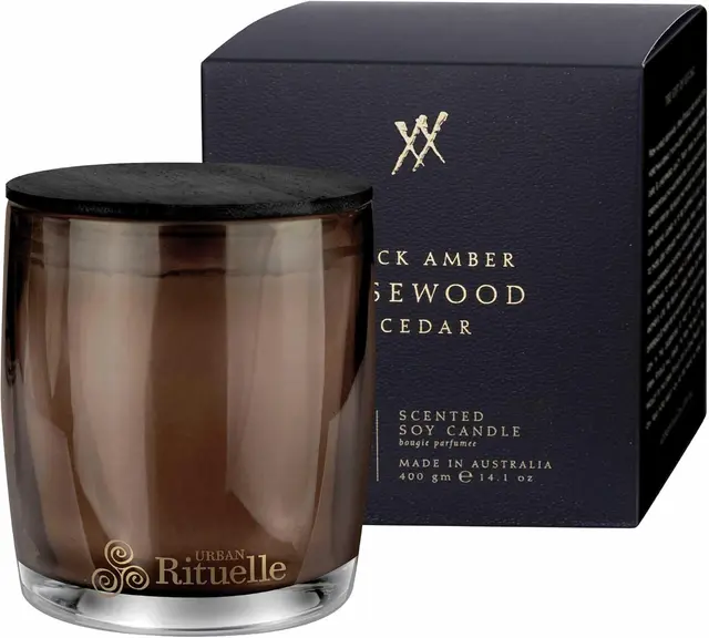 Australian rosewood amber soy candle