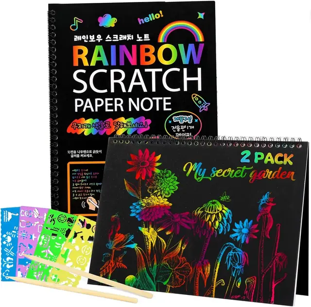 Scratch paper rainbow art notebooks double-pack