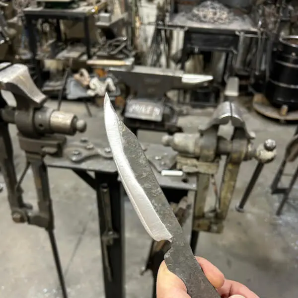 Shared knife-forging or blacksmithing workshop for two