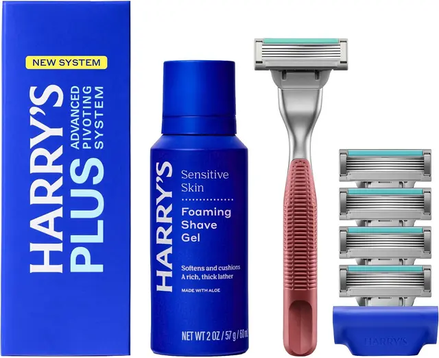Weighted metal razor shave set