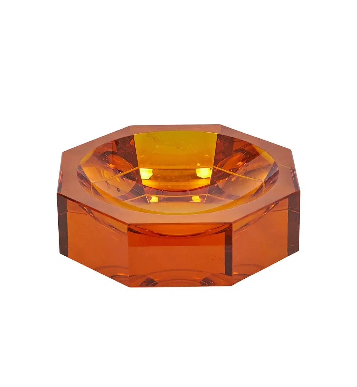 Amber cut-crystal Isabella bowl for keys and coins