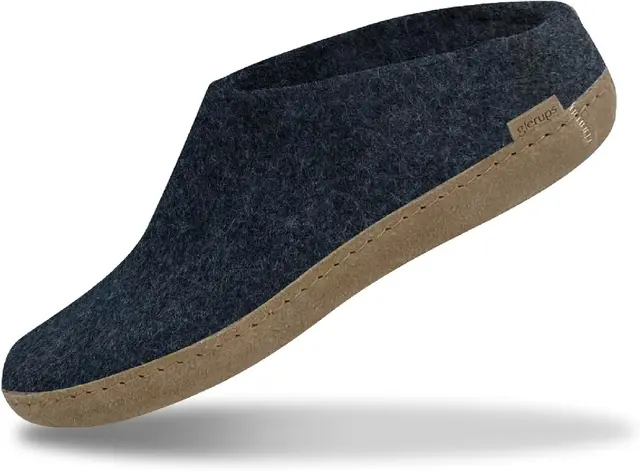 Glerups Wool Slippers with Leather Sole