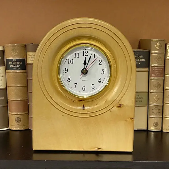 Handcrafted Tasmanian Huon pine desk clock