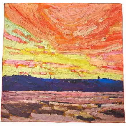 Designer Silk Scarf in "Austin Sunset" Colors — Mother's Day gift for a grandmother, shoppable idea