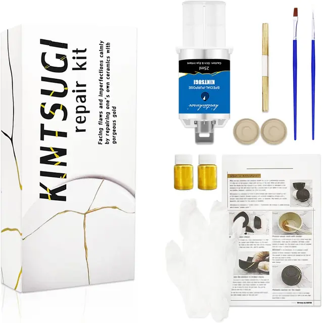 Kintsugi pottery repair kit for mindful weekends