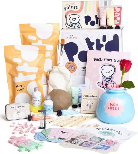 At-home pottery or candle-making date kit for babysitting nights