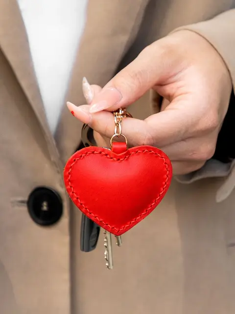 J Tanner Heart Key Ring DIY leather kit (make a pair together)