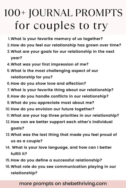 Prompted couples back-and-forth letters journal
