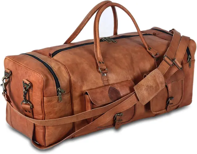 Handcrafted leather weekender duffel for regional escapes