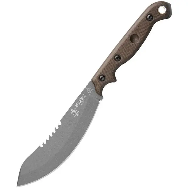 Bushcraft knife with horsehair bristle brush