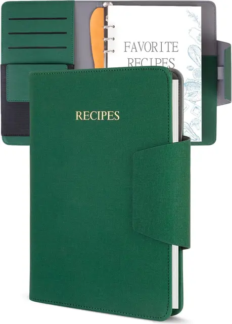 Leather-bound family recipe journal with archival pages