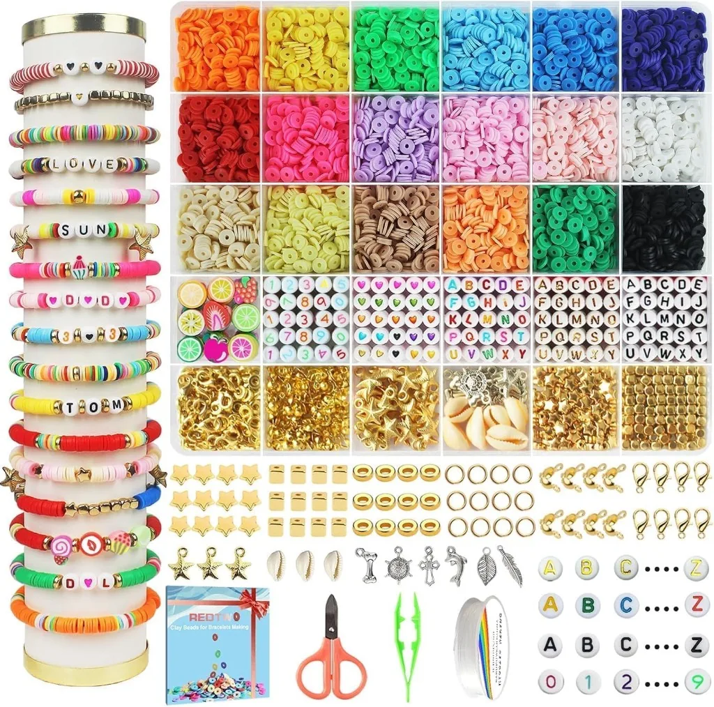 Heishi clay bead bracelet kit