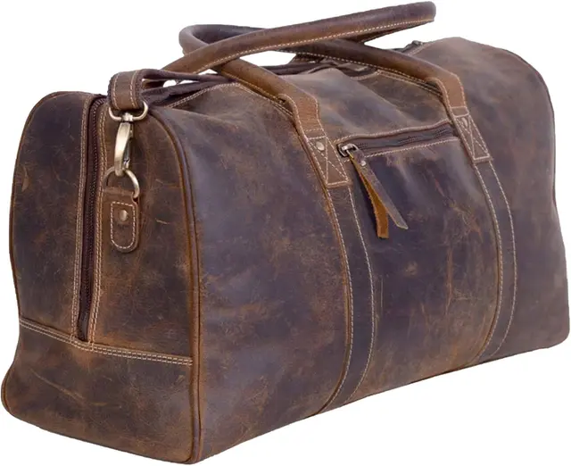Handcrafted leather weekender for coastal escapes