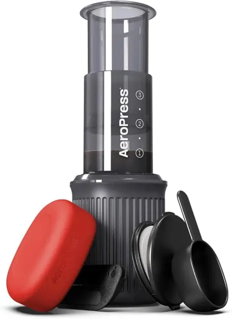 Compact camp coffee press kit