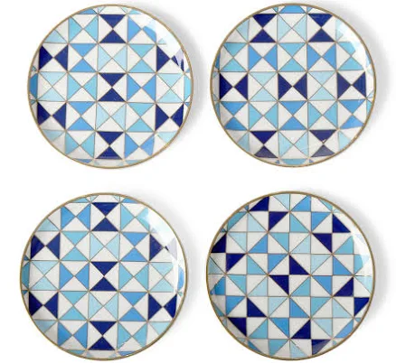 Artisan Geometric Teal Coaster Set — Mother's Day gift for a grandmother, shoppable idea