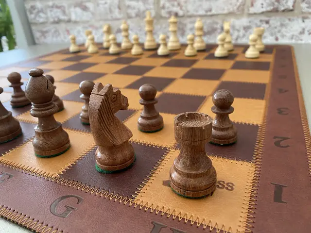 Heirloom leather-wrapped chess or board-game set for screen-free nights