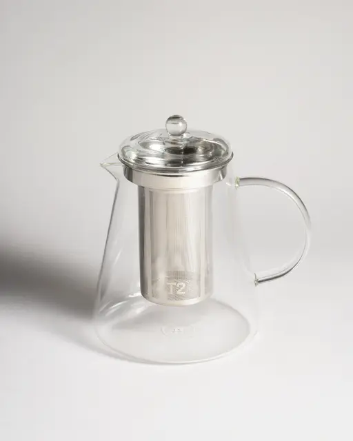 T2 Tea Now tall glass teapot with stainless infuser